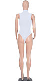Spring Summer Bling Bling Tassel Pure Color Sleeveless Bodysuit WMZ0188
