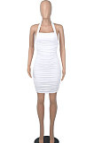 Women Fashion Halter Neck Sexy Bling Bling Bodycon Hip Backless Mini Dress WMZ2702