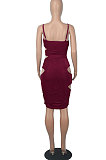 Euramerican Women Silver Condole Belt Sexy High Elastic Bodycon Hollow Out Backless Mini Dress WMZ2704