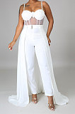 Fashion Sexy Condole Belt Collect Waist Perspectivity Backless Pure Color Jumpsuits Trousers Skirt CCY9616