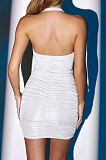 Women Fashion Halter Neck Sexy Bling Bling Bodycon Hip Backless Mini Dress WMZ2702