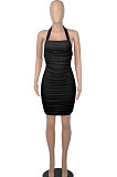 Women Fashion Halter Neck Sexy Bling Bling Bodycon Hip Backless Mini Dress WMZ2702