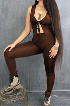 Euramerican Autumn Winter Sleeveless Bandage Top Bodycon Long Pants Sets AGY68504 
