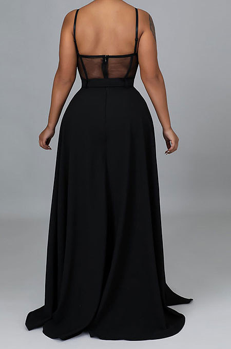 Fashion Sexy Condole Belt Collect Waist Perspectivity Backless Pure Color Jumpsuits Trousers Skirt CCY9616