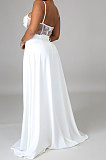 Fashion Sexy Condole Belt Collect Waist Perspectivity Backless Pure Color Jumpsuits Trousers Skirt CCY9616