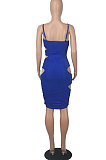 Euramerican Women Silver Condole Belt Sexy High Elastic Bodycon Hollow Out Backless Mini Dress WMZ2704