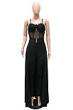 Fashion Sexy Condole Belt Collect Waist Perspectivity Backless Pure Color Jumpsuits Trousers Skirt CCY9616