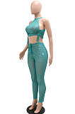Euramerican Fashion Sexy Halter Neck Bandage Printing Perspectivity Long Pants Sets CCY9640
