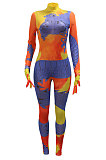 Euramerican Trendy Women Long Sleeve Sexy Skinny Perspectivity Bodycon Jumpsuits With Glove CCY9633