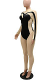 Fashion Sexy Perspectivity Velvet Low Waist Bodycon Jumpsuits CCY9636