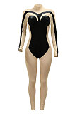 Fashion Sexy Perspectivity Velvet Low Waist Bodycon Jumpsuits CCY9636