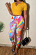 Women V Collar T Shirt Top Printing Lpng Pants Sets AGY68548