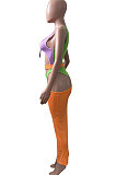 Euramerican Women Multi Spliced Jumpsuits Swimwear Beach Skirts Sets NK274