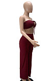 Women Solid Color Bandage Strapless Sexy Pants Sets WMZ2709