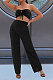 Women Solid Color Bandage Strapless Sexy Pants Sets WMZ2709