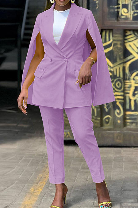 Elegant Fashion New V Neck Double-Breasted Suit Coat Trousers Business Sets SZS2002