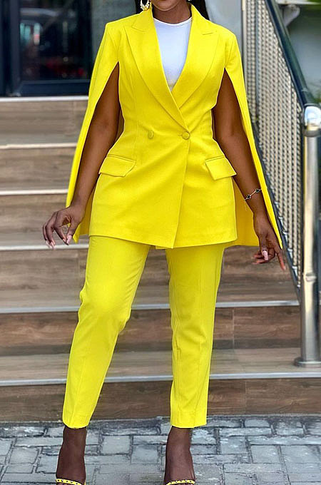 Elegant Fashion New V Neck Double-Breasted Suit Coat Trousers Business Sets SZS2002