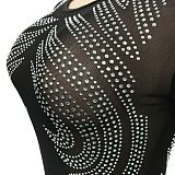 Sexy Bling Bling Mesh Spaghetti Perspectivity Long Sleeve Bodycon Long Dress XZ5606