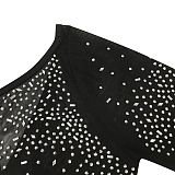 Women Sexy Trendy Club Hot Drilling One Sleeve Long Sleeve Irregular Split Long Dress XZ5622