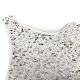 Fashion Sexy Sequins One Shoulder Irregular Split Tassel Midi Dress XZ5620