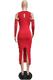 Elegant  Women Mest Spliced Off Shoulder Long Sleeve Solid Color Bodycon Dress Party LML300