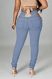 Wholesale Women New Bandage Hole Split Skinny Jeans LWW9092
