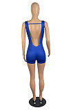 Night Club Sexy Women Pinrting Sleeveless V Neck Backless Roumper Shorts LWW9314