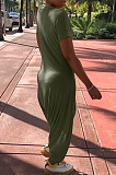 Casual New Women Elastic Loose Short Sleeve V Neck High Waist Jumpsuits RMH8940
