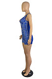Night Club Sexy Women Pinrting Sleeveless V Neck Backless Roumper Shorts LWW9314