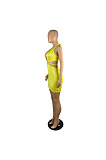 New Women Pure Color Low Cut Halter Neck Backless Bandage Sexy Hip Dress LWW9315