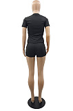 Summer New Wholesale Short Sleeve T Shirts Shorts Casual Solid Color Sets YMM9097