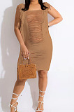 Summer Wholesale Women Sleeveless Hollow Out Knitting Tassel Beach Dress TRS1192