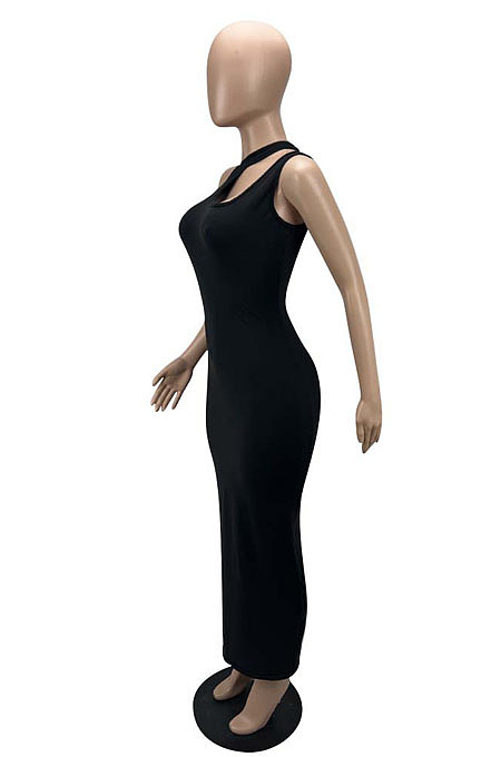 New Summer Women Solid Color Sleeveless Bodycon Dress MLL179
