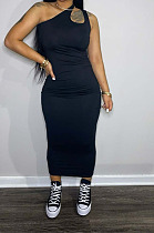 New Summer Women Solid Color Sleeveless Bodycon Dress MLL179