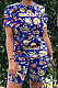 Overall Printed Shorts Set