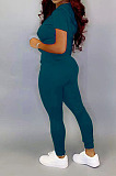 New Hot Sales Women Short Sleeve Zipper Hoodie Jogger Pants Casual Sport Sets BS1303