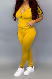New Hot Sales Women Short Sleeve Zipper Hoodie Jogger Pants Casual Sport Sets BS1303
