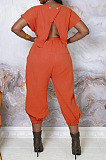 Casual New Letter Printed Short Sleeve Tops Cargo Pants Solid Color Sport Sets AMX6082