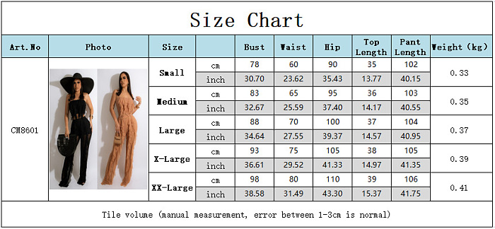 Wholesale Sexy Women Mest Patchwork Strapless Trousets Solid Color Banch Fashion Sets CM8601