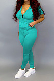 New Hot Sales Women Short Sleeve Zipper Hoodie Jogger Pants Casual Sport Sets BS1303