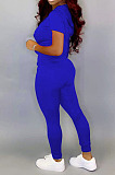 New Hot Sales Women Short Sleeve Zipper Hoodie Jogger Pants Casual Sport Sets BS1303