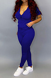 New Hot Sales Women Short Sleeve Zipper Hoodie Jogger Pants Casual Sport Sets BS1303