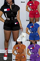 Printed Button Up Shorts Set