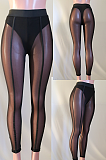 Night Out Boho Sporty Sexy Polyester Mesh Mid Waist Skinny Pants SY809