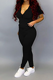 New Hot Sales Women Short Sleeve Zipper Hoodie Jogger Pants Casual Sport Sets BS1303
