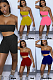 Pure Color Multi Boob Tube Top Shorts Yoga Sport Two-Pieces AMM8339