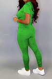 New Hot Sales Women Short Sleeve Zipper Hoodie Jogger Pants Casual Sport Sets BS1303