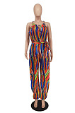 Sexy New Women Tie Dye Bandage Sleeveless Side Open Jumpsuits ZDD31193