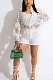 Luxe Romantic Acetate Ditsy Floral Long Sleeve Mock Neck Mid Waist Shorts Sets QZ3334