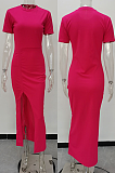 Plain Side Split Long Dress